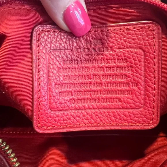 Coach Pebbled Leather Red Hobo Bag - Picture 4 of 14